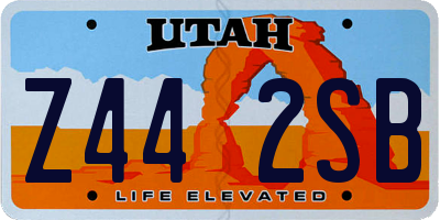 UT license plate Z442SB