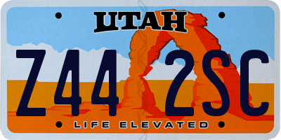 UT license plate Z442SC