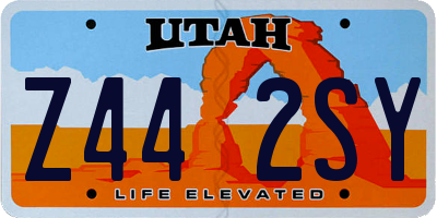 UT license plate Z442SY