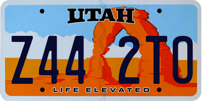 UT license plate Z442TO