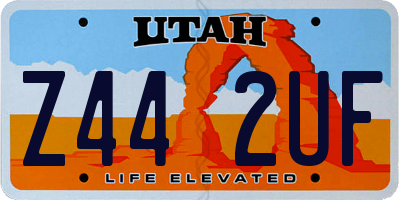 UT license plate Z442UF