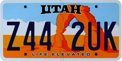 UT license plate Z442UK