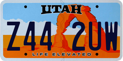 UT license plate Z442UW
