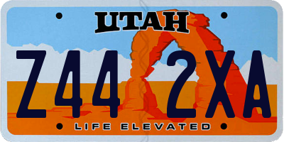 UT license plate Z442XA