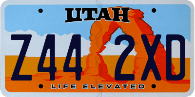 UT license plate Z442XD