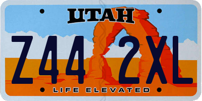 UT license plate Z442XL