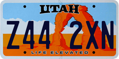 UT license plate Z442XN