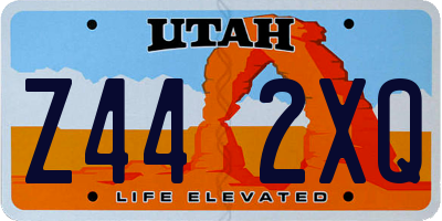 UT license plate Z442XQ