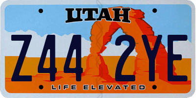 UT license plate Z442YE
