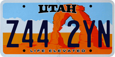 UT license plate Z442YN