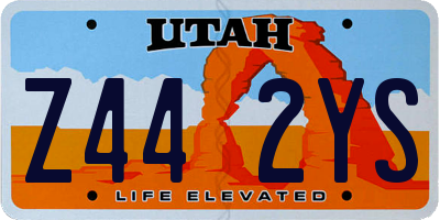 UT license plate Z442YS