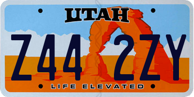 UT license plate Z442ZY