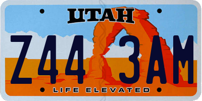 UT license plate Z443AM