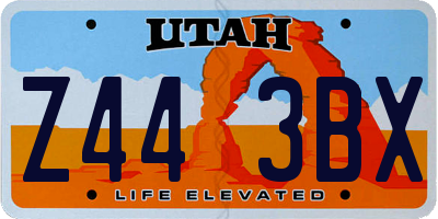 UT license plate Z443BX