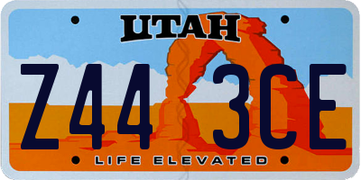 UT license plate Z443CE
