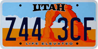 UT license plate Z443CF