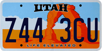 UT license plate Z443CU