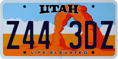UT license plate Z443DZ