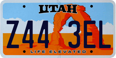 UT license plate Z443EL