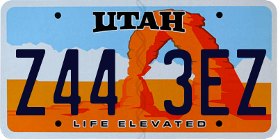 UT license plate Z443EZ