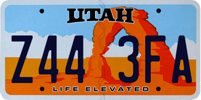 UT license plate Z443FA