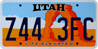UT license plate Z443FC