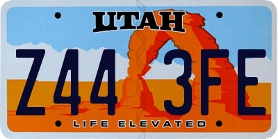 UT license plate Z443FE