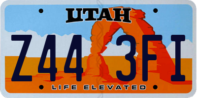 UT license plate Z443FI