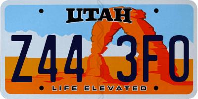 UT license plate Z443FO