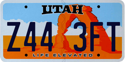 UT license plate Z443FT