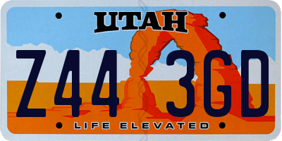 UT license plate Z443GD