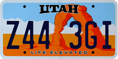 UT license plate Z443GI