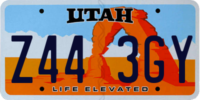 UT license plate Z443GY