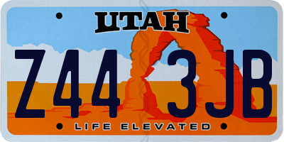 UT license plate Z443JB