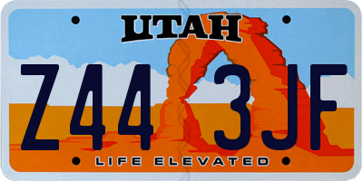UT license plate Z443JF