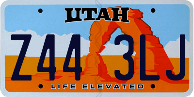 UT license plate Z443LJ