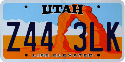 UT license plate Z443LK