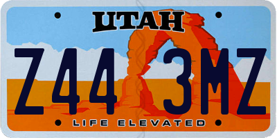 UT license plate Z443MZ