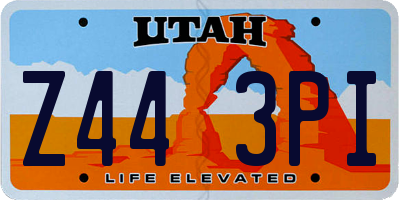 UT license plate Z443PI