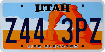 UT license plate Z443PZ