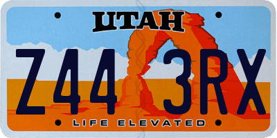 UT license plate Z443RX
