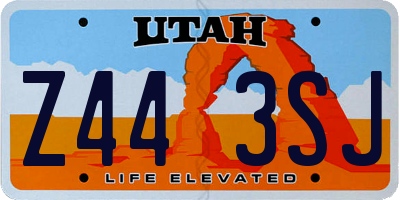 UT license plate Z443SJ