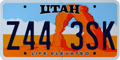 UT license plate Z443SK