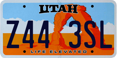 UT license plate Z443SL
