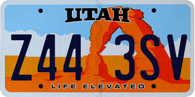 UT license plate Z443SV