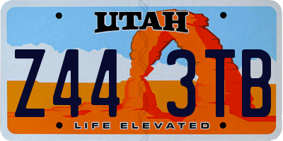 UT license plate Z443TB