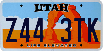 UT license plate Z443TK