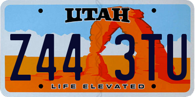 UT license plate Z443TU