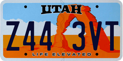 UT license plate Z443VT