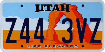 UT license plate Z443VZ